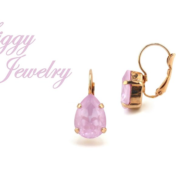 Swarovski Crystal Soft Rose Ignite Pear Teardrop Earrings, Assorted Finishes - Picture 4 of 8